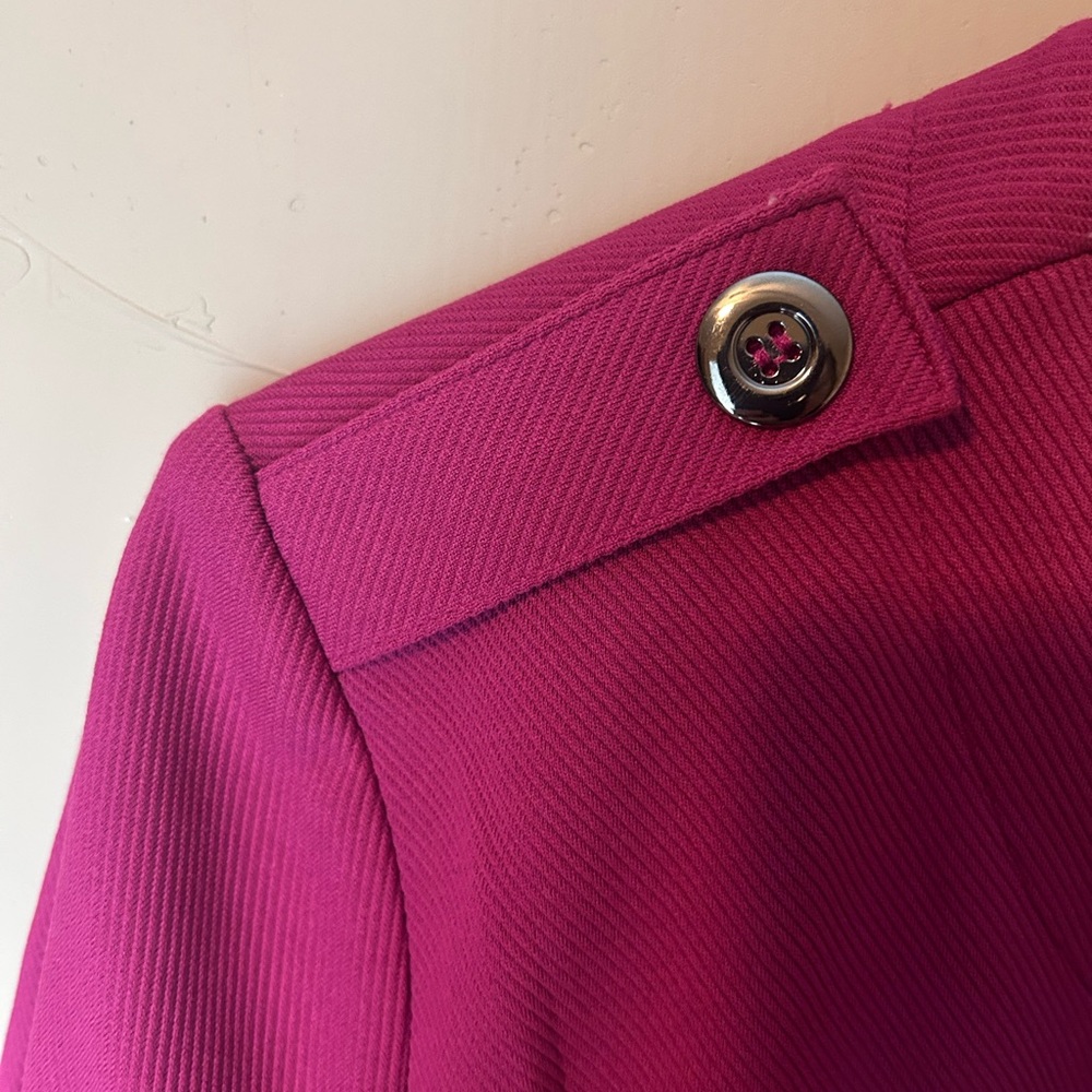 NWT Soho Apparel Raspberry Scoop Neck Ribbed Blazer Size L Office Chic - Picture 5 of 8